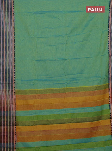 Teal Green & Maroon Narayanpet Cotton - Kalamkari Blouse