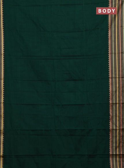 Green & Beige Narayanpet Cotton - Kalamkari Blouse