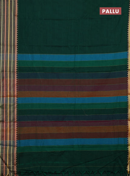 Green & Beige Narayanpet Cotton - Kalamkari Blouse