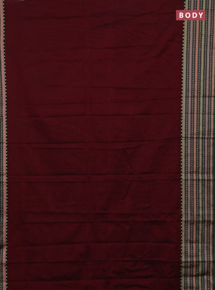 Maroon & Green Narayanpet Cotton - Kalamkari Blouse