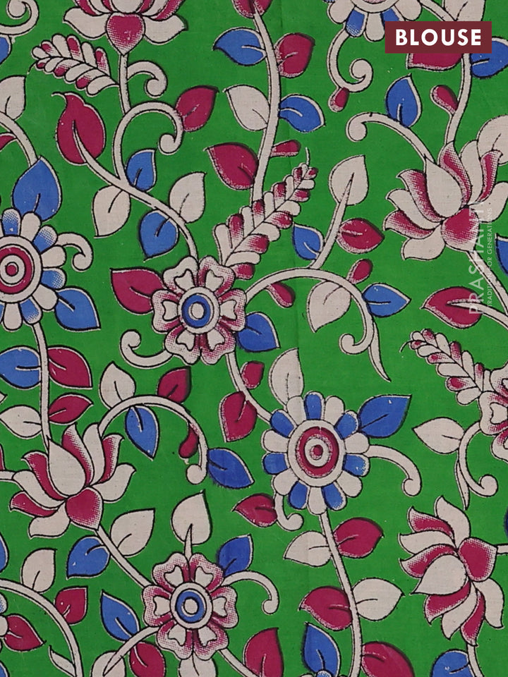Maroon & Green Narayanpet Cotton - Kalamkari Blouse