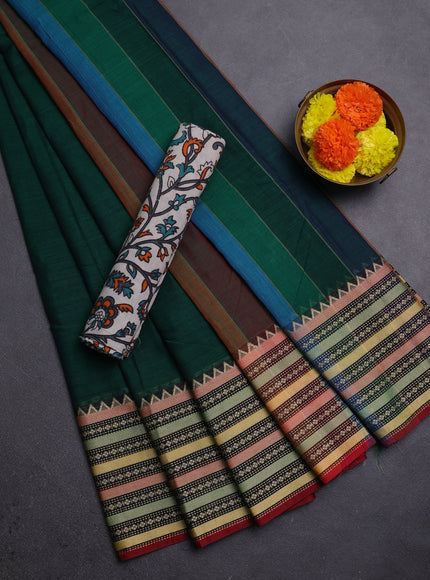 Green & Beige Narayanpet Cotton - Kalamkari Blouse