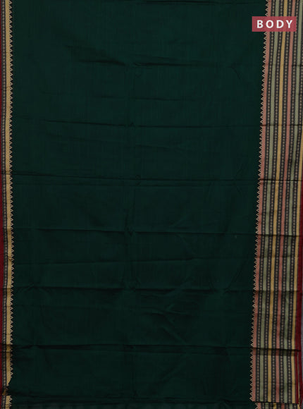 Green & Beige Narayanpet Cotton - Kalamkari Blouse
