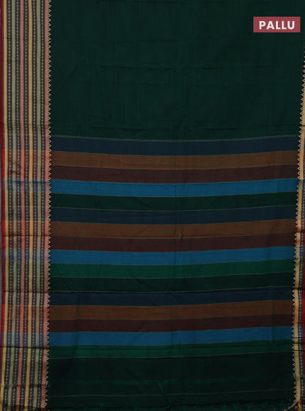 Green & Beige Narayanpet Cotton - Kalamkari Blouse
