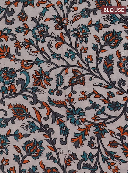 Green & Beige Narayanpet Cotton - Kalamkari Blouse