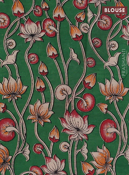 Maroon & Green Narayanpet Cotton - Kalamkari Blouse