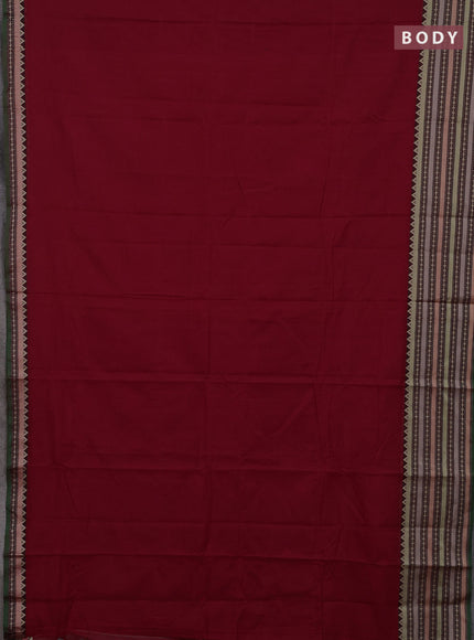Red & Green Narayanpet Cotton - Kalamkari Blouse