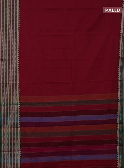 Red & Green Narayanpet Cotton - Kalamkari Blouse