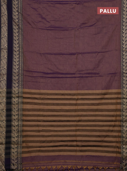 Purple & Royal Blue Narayanpet Cotton - Kalamkari Blouse