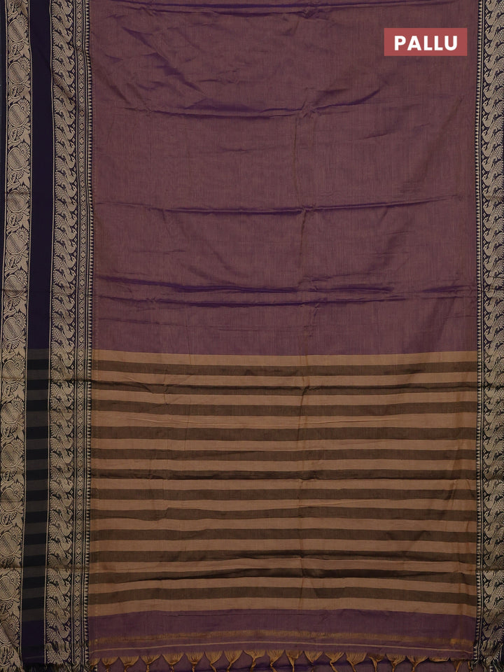 Purple & Royal Blue Narayanpet Cotton - Kalamkari Blouse