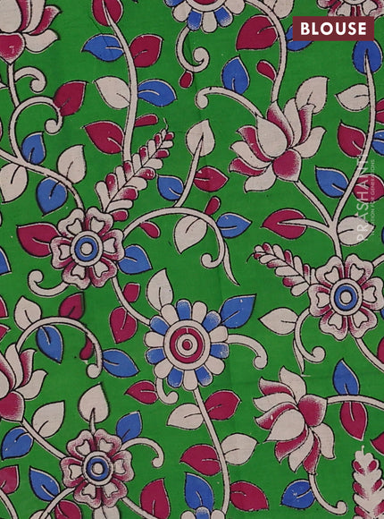 Pink & Green Narayanpet Cotton - Kalamkari Blouse