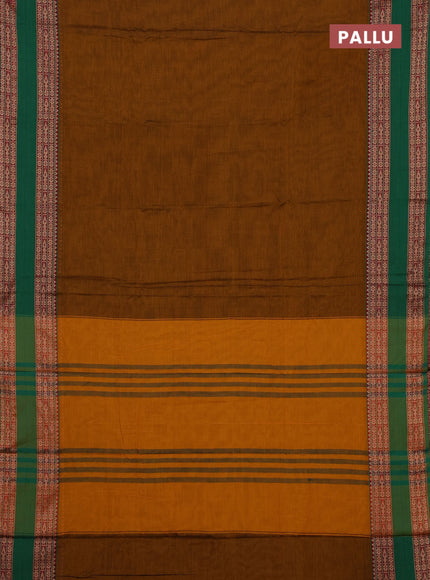 Mustard Yellow & Green Narayanpet Cotton - Kalamkari Blouse