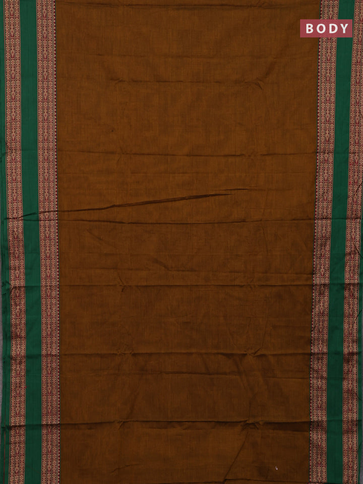 Mustard Yellow & Green Narayanpet Cotton - Kalamkari Blouse