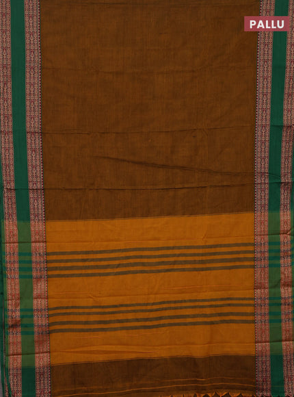 Mustard Yellow & Green Narayanpet Cotton - Kalamkari Blouse