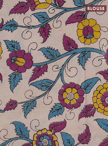 Green & Beige Narayanpet Cotton - Kalamkari Blouse