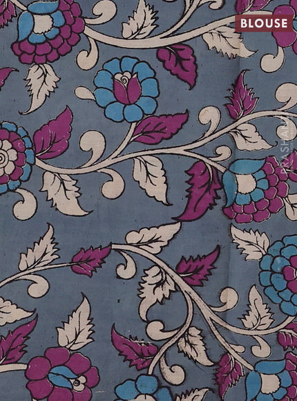 Maroon & Grey Narayanpet Cotton - Kalamkari Blouse