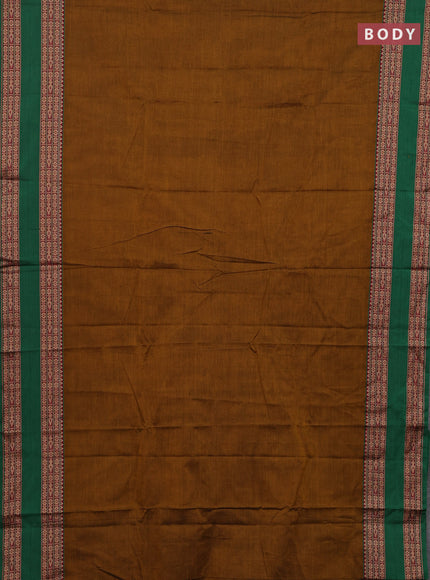 Mustard Yellow & Green Narayanpet Cotton - Kalamkari Blouse
