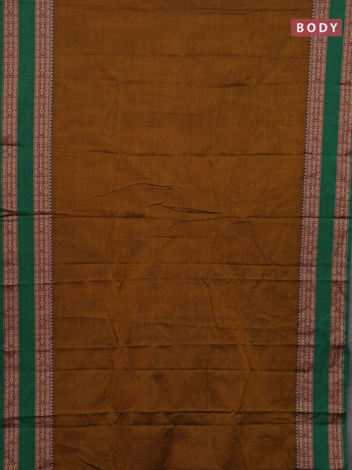 Mustard Yellow & Green Narayanpet Cotton - Kalamkari Blouse