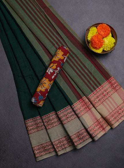 Green & Maroon Narayanpet Cotton - Kalamkari Blouse