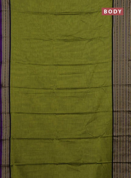 Mehendi Green & Royal Blue Narayanpet Cotton - Kalamkari Blouse