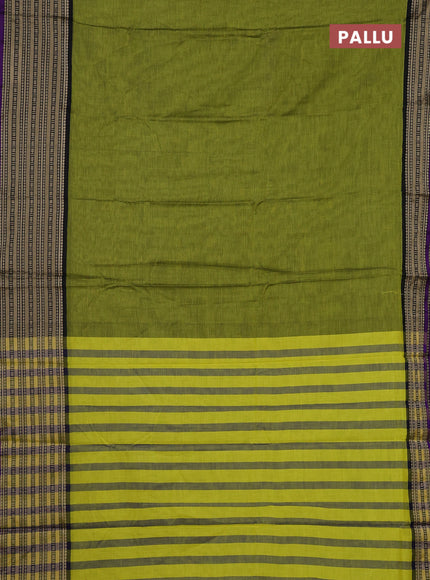 Mehendi Green & Royal Blue Narayanpet Cotton - Kalamkari Blouse