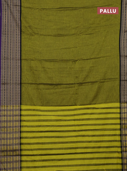 Mehendi Green & Royal Blue Narayanpet Cotton - Kalamkari Blouse