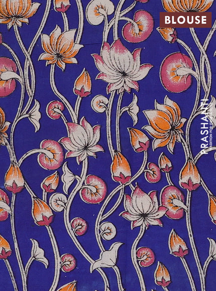 Mehendi Green & Royal Blue Narayanpet Cotton - Kalamkari Blouse