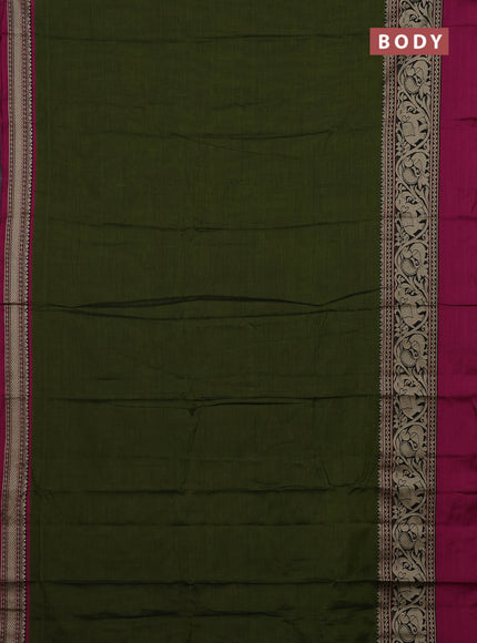 Sap Green & Beige Narayanpet Cotton - Kalamkari Blouse
