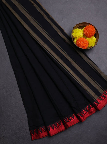 Black Narayanpet Cotton Saree