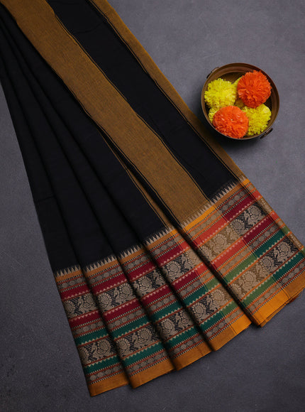Black Narayanpet Cotton Saree