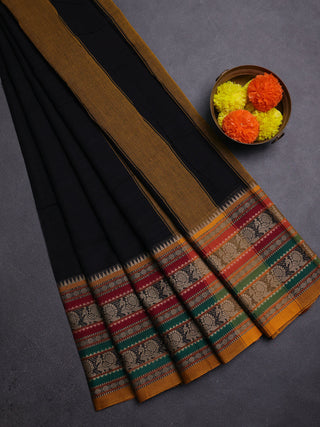 Black Narayanpet Cotton Saree