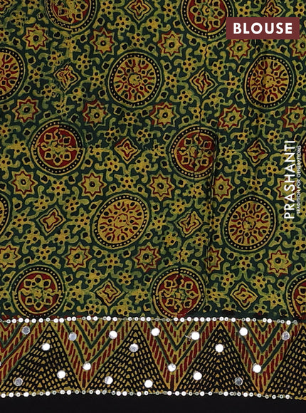 Bottle Green & Black Modal Silk Saree - Embroidery