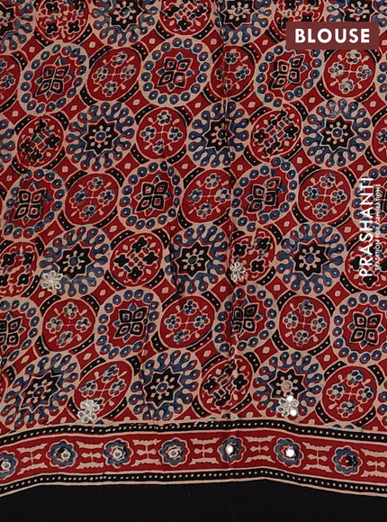 Red & Black Modal Silk Saree - Embroidery