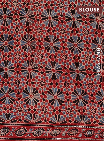 Red Modal Silk Saree - Embroidery