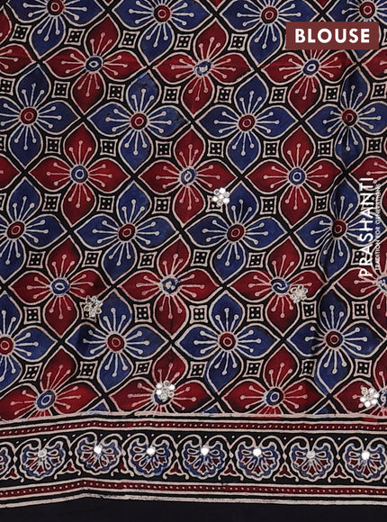Maroon & Black Modal Silk Saree - Embroidery