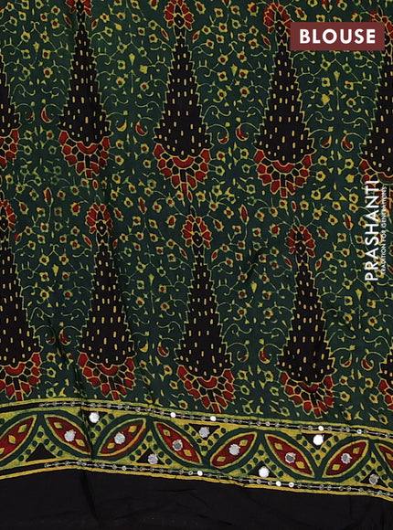 Green & Black Modal Silk Saree - Embroidery