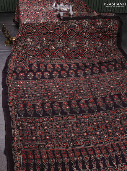Coffee Brown Modal Silk Saree - Embroidery