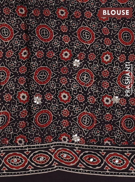 Coffee Brown Modal Silk Saree - Embroidery