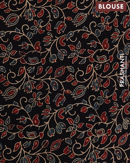 Black Modal Silk Saree - Embroidery