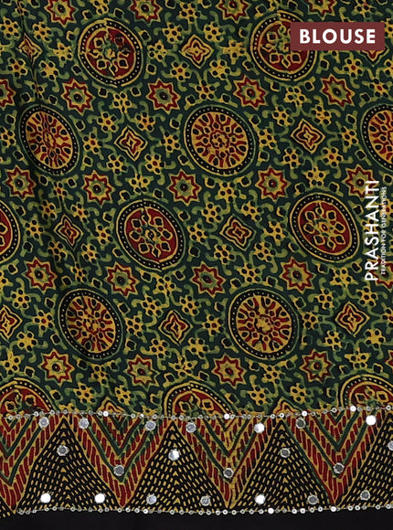 Bottle Green & Black Modal Silk Saree - Embroidery
