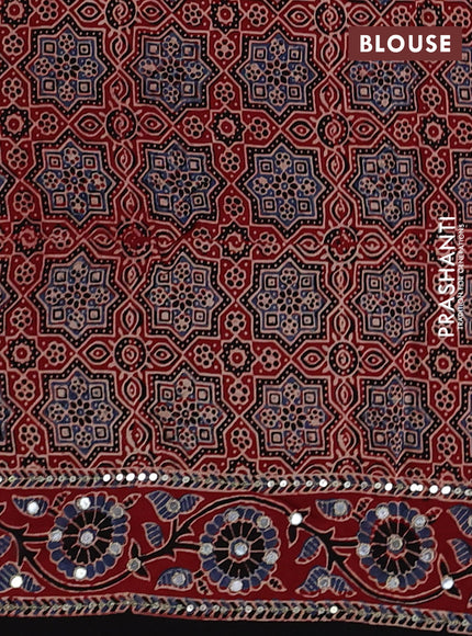Maroon & Black Modal Silk Saree - Embroidery