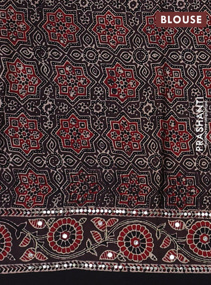 Coffee Brown Modal Silk Saree - Embroidery