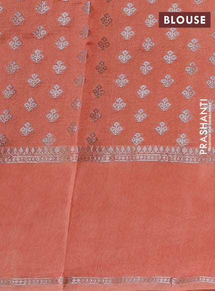 Pista Green & Orange Banarasi Kota Silk Saree