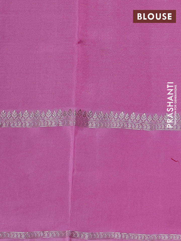 Teal Blue & Lotus Pink Banarasi Kota Silk Saree
