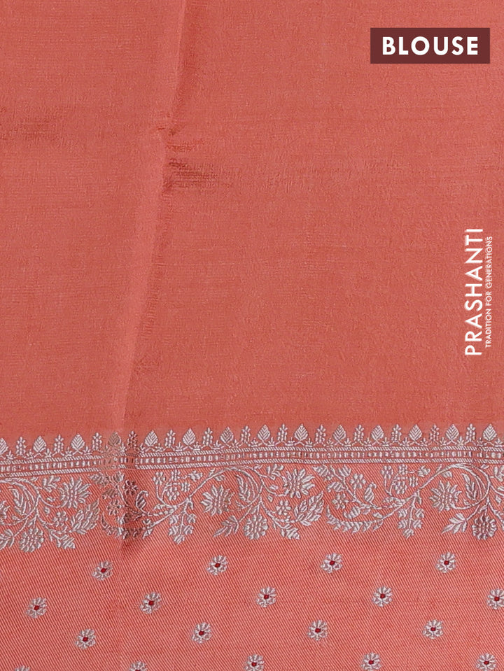Pista Green & Orange Banarasi Kota Silk Saree
