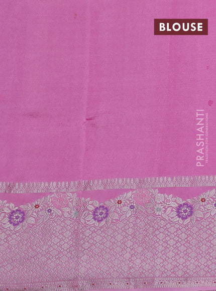 Teal Blue & Pink Banarasi Kota Silk Saree