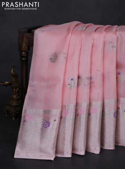 Peach   Banarasi Kota Silk Saree