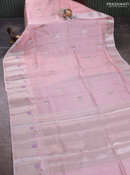Peach   Banarasi Kota Silk Saree