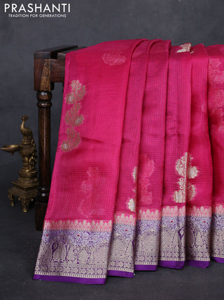 Pink & Violet Banarasi Kota Silk Saree