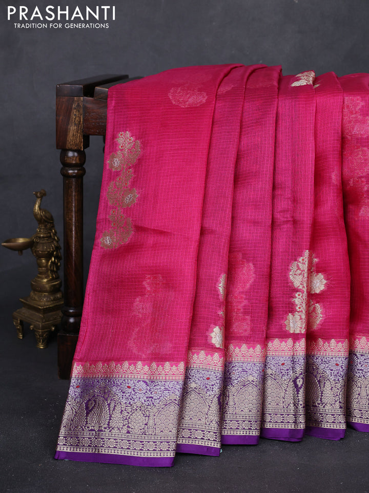 Pink & Violet Banarasi Kota Silk Saree